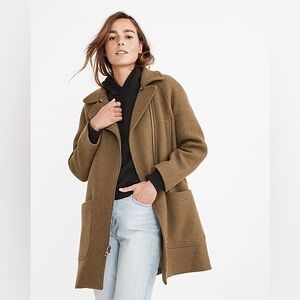 Madewell eldridge zip coat in insuluxe fabric
